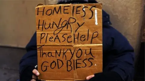 Getty Images Homeless sign