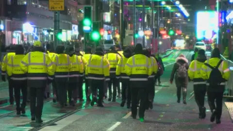 Stewards at the Hogmanay celebrations in Edinburgh