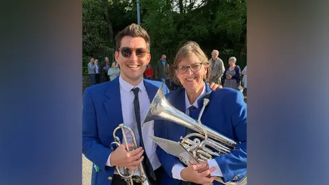 Stacksteads Brass Band Daniel and Kim Chadwick members of the band