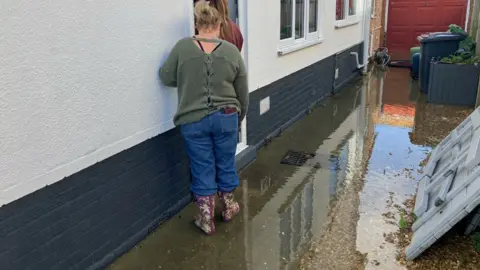 Flooded driveway