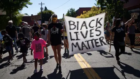 Getty Images Black Lives Matter protestors in Portland, Oregon