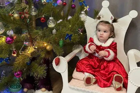 Simoroz family Ivan's daughter Polina at Christmas