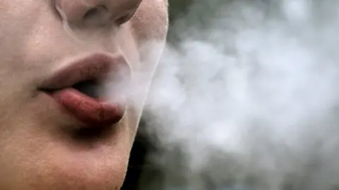 Getty Images E-cigarette vapour breathed out