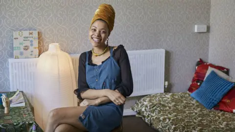 Tom Hull Bella in the former retirement home she lives in, in Bow, east London