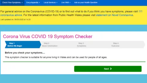 NHS Wales  Online checker