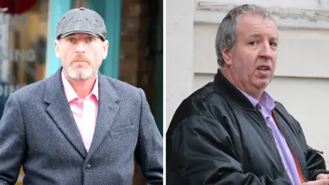 BBC Matthew Barnes (left) and Oliver Wilkinson (right) outside Lewes Crown Court