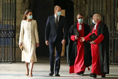 PA Media The Duke and Duchess of Cambridge visit the vaccination centre at Westminster Abbey