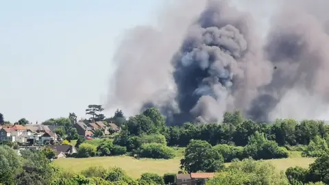 Andy Nicholl/@AndyN_100 Fire at Bromham in Wiltshire