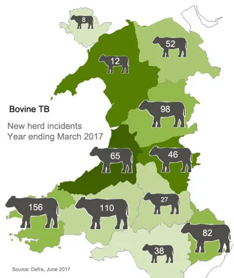 Graphic map of TB herds