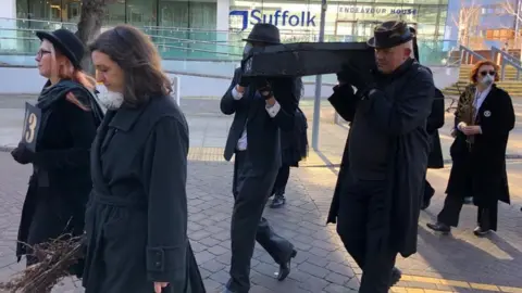 Extinction Rebellion mock funeral