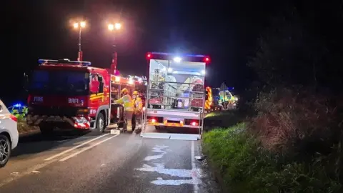 East Cowes Fire Station Lighting being provided at the crash