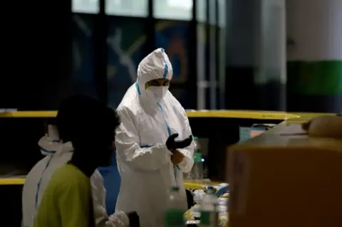 Getty Images A ward boy getting ready