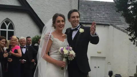 RTE Simon Harris with his bride Caoimhe Wade
