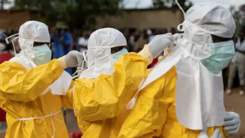 Health workers in Uganda in PPE