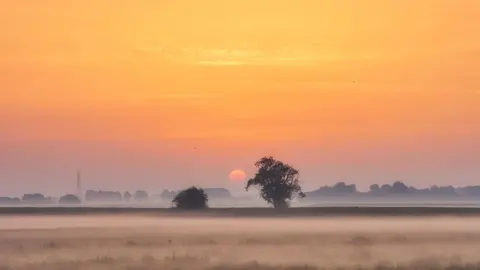 Sunrise near Ely, Cambridgeshire