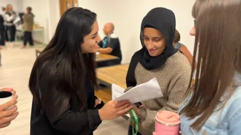 BBC/ Becky Padington Students look at their results