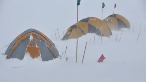 BBC Tents in snow