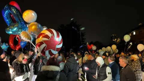 Balloons being released at the vigil