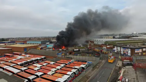 Leicester Media Fire on an industrial estate
