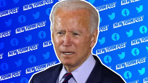 Reuters Joe Biden and the New York Post logo