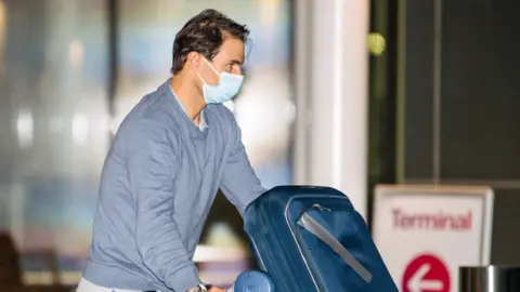 EPA Rafael Nadal pictured at Adelaide Airport