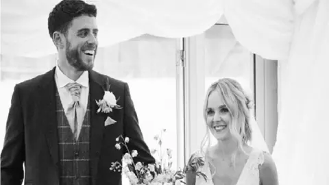 BBC PC Harper and his wife Lissie on their wedding day