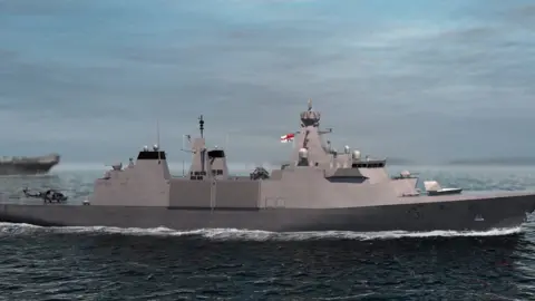 Essex County Council An illustration of a Type 31 frigate at sea