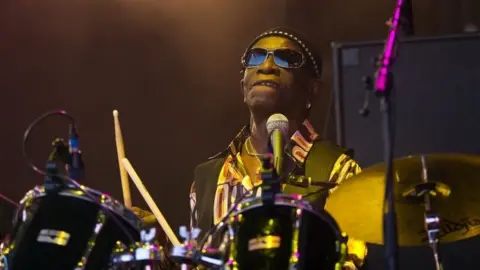 AFP/Getty Images Tony Allen performs on the Park stage the Glastonbury festival in the UK. Photo: June 2010