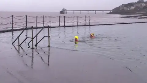 Swimmers at Clevedon Marine Lake