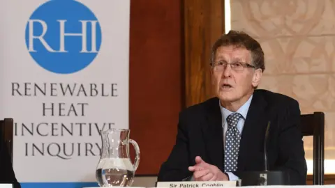 Pacemaker Sir Patrick Coghlin speaking at the preliminary hearing of the RHI inquiry