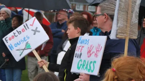 Marc Jones Protest against housing development in Rhosnesni, Wrexham