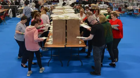 Getty Images Votes are counted in Dublin