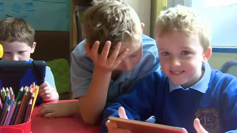 Pupils at Llandough Primary School