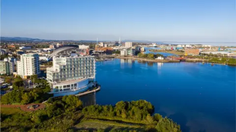 Getty Images Cardiff Bay with St David's Hotel in the foreground