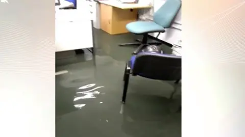 BBC/MKUH Milton Keynes Hospital flooided