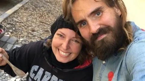 Dominika Maria Dominika and Uwe in Lahore, where their journey came to a halt