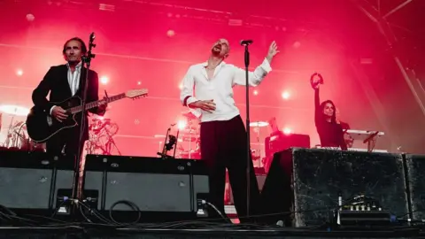 Ania Shrimpton Tim Booth and fellow James band members on stage at Bristol Sounds