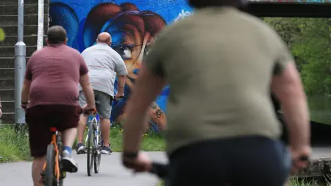 Getty Images Cyclists in Leeds