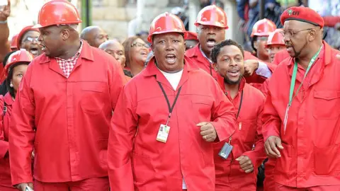 Getty Images EFF arriving at parliament in Cape Town, South Africa - February 2016