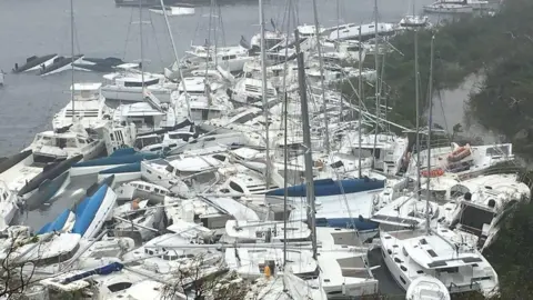 Reuters Boats crammed against the shore in Paraquita Bay in the British Virgin Islands