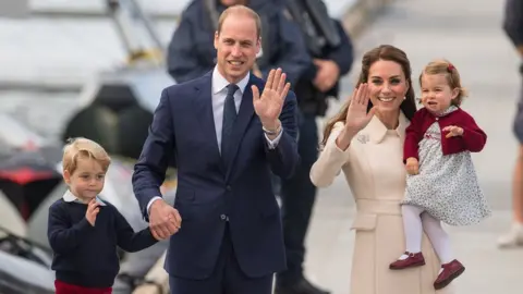 PA The Duke and Duchess of Cambridge and their two children