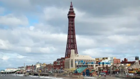 BBC Blackpool beach and Tower
