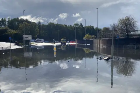 Steven Lomas A view of the flooding in South Shields