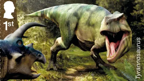 Royal Mail T-Rex stamp