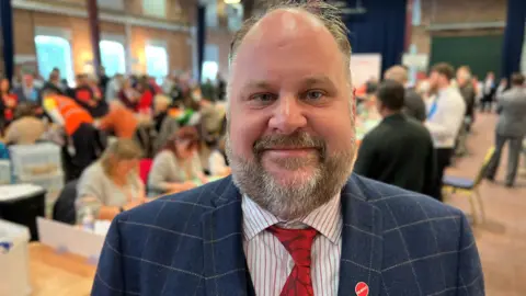 Swindon Labour leader Jim Robbins at the election count