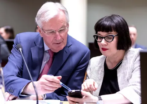 Google Michel Barnier with Sabine Weyand