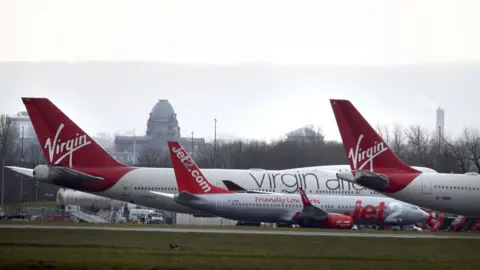 Getty Images Virgin Atlantic flights at Glasgow Airport