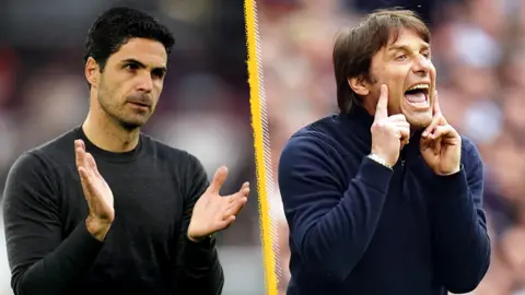 Arsenal boss Mikel Arteta and Tottenham manager Antonio Conte