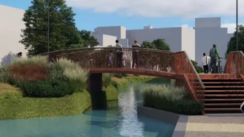 Walsall Council Artist's impression of planned footbridge
