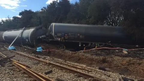 Network Rail Diesel has been pumped from the wagons ahead of their removal